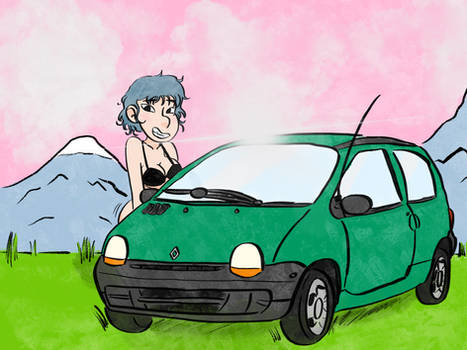 Morgane et sa Twingo