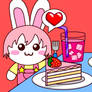 Kawaii Bunny Boy Have Eating Cake Time!!