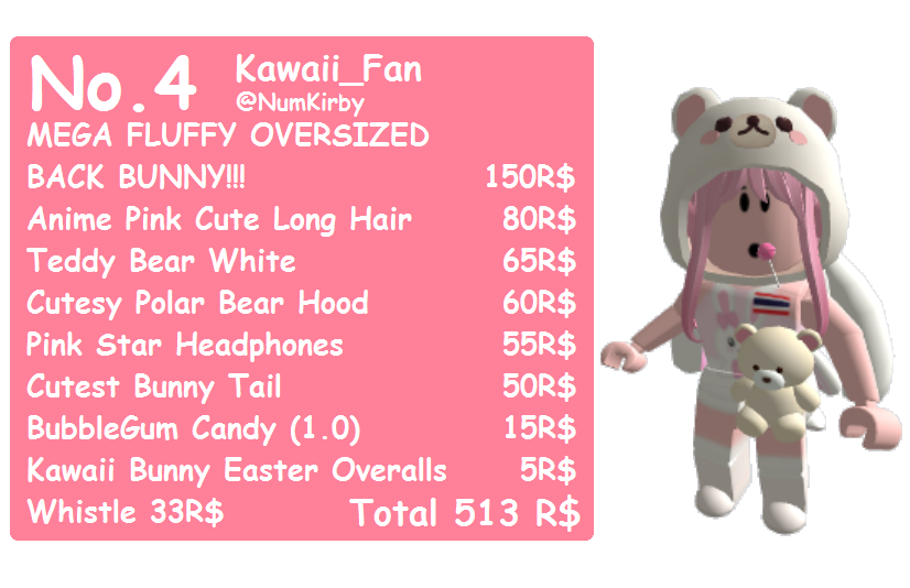 Roblox Clothes Kawaii Pink Bear Overall for Girl by Num-Kirby on DeviantArt