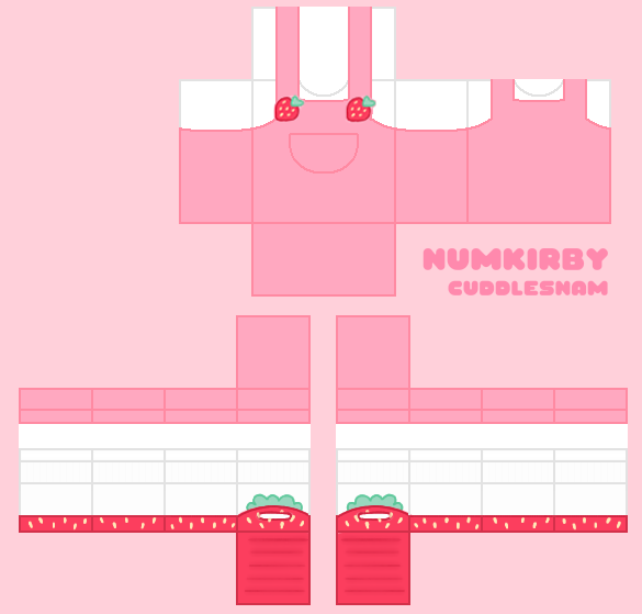 Roblox Clothes Pink Strawberry Overall Pants by Num-Kirby on DeviantArt
