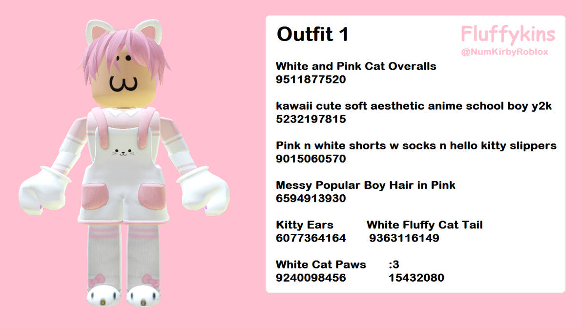 Cute Pink Kawaii Roblox Outfits with codes