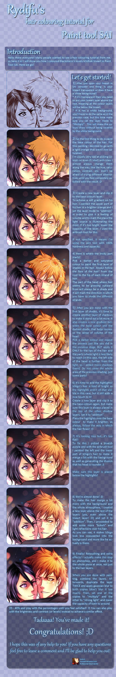 Tutorial: Colouring Hair in SAI by rydi1689