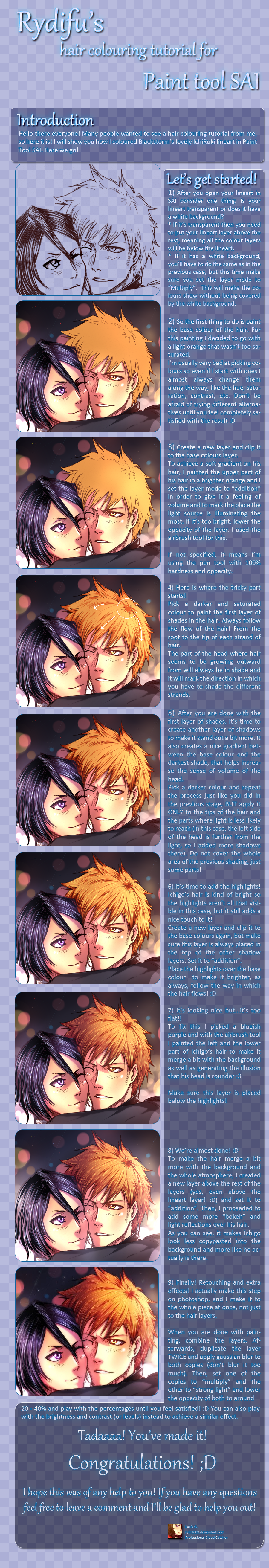 Tutorial: Colouring Hair in SAI by rydi1689