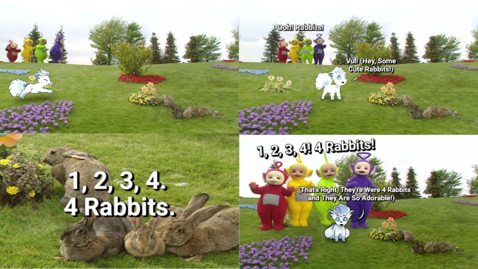 The Teletubbies and Snowy Saw Some Rabbits by UTF1998 on DeviantArt
