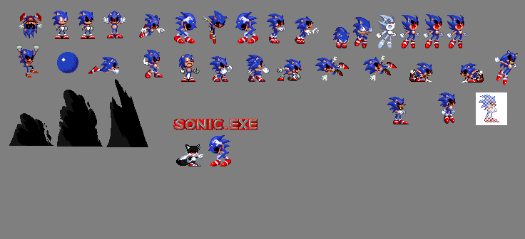 sonic.exe, FridayNightFunkin', sprite sheet / Fanmade remake Sonic