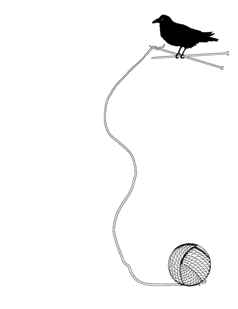 Knitting Raven