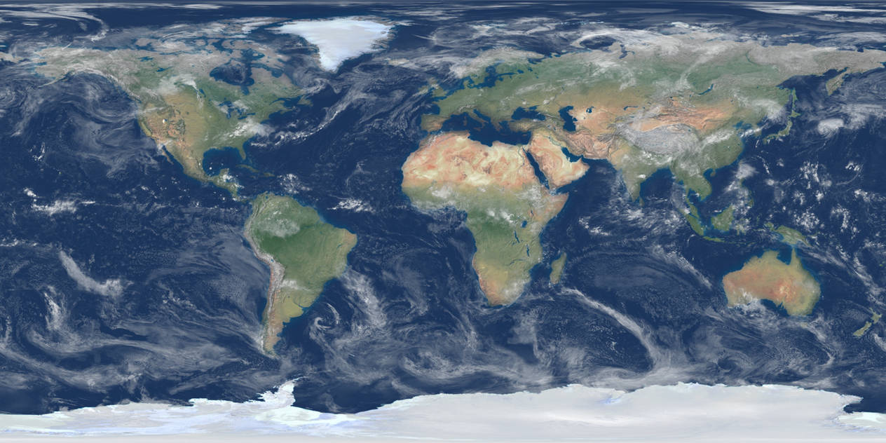 Earth Texture Map With Clouds ( 1k ) by ColourNess on DeviantArt