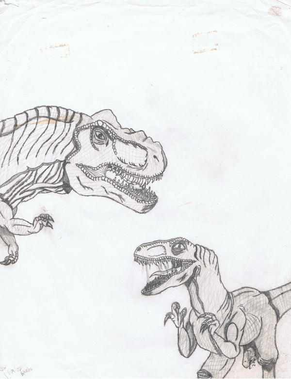 T Rex Raptr T. Rex and Raptor by Treavoracious on DeviantArt