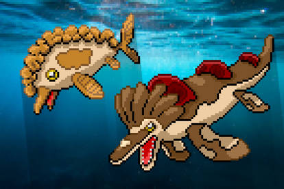 Ictynada and Kronapodon (Sea fossil pkmn)