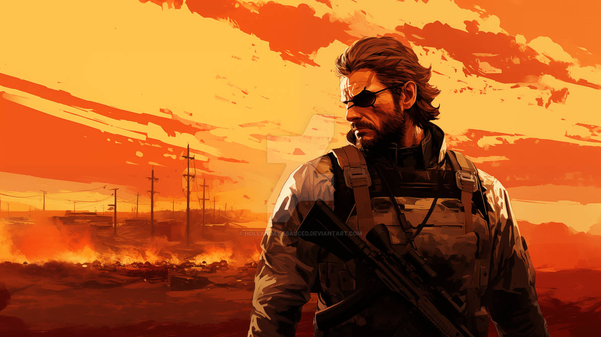Solid Snake Rd Solid Snake Facing Away From Burning Road by HollandaiseSauced on ...