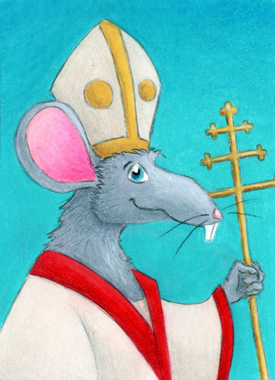 Rat with a pope hat - Art Trading Card by tursiart on DeviantArt