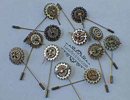 Steampunk Hat Pin - Clockwork Lapel Pin, Tie Pin,