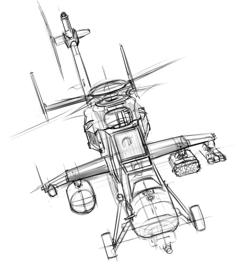 Draw me an helicopter step 1