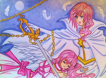 Lightning and Serah by dagga19