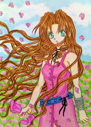 Aerith Gainsborough manga style by Dagga19