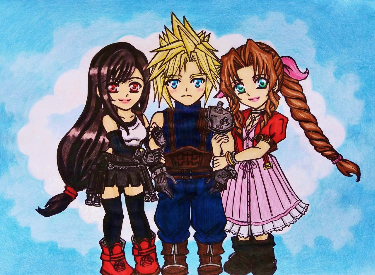 Ff7 Remake Chibi Tifa X Cloud X Aerith By Dagga19 On Deviantart