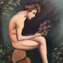 Seated Faun with Lilac