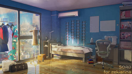 Visual Novel Background - A cosplayer's room: day by SleepingSord