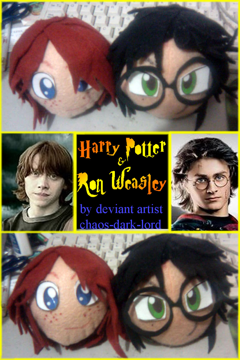 Harry Potter and Ron heads