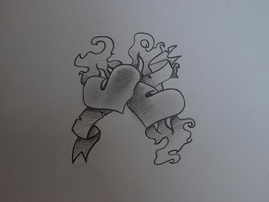 Burning Hearts Tattooflash by zhii-studios on DeviantArt