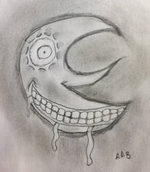 Black and White Slightly Augmented Soul Eater Moon