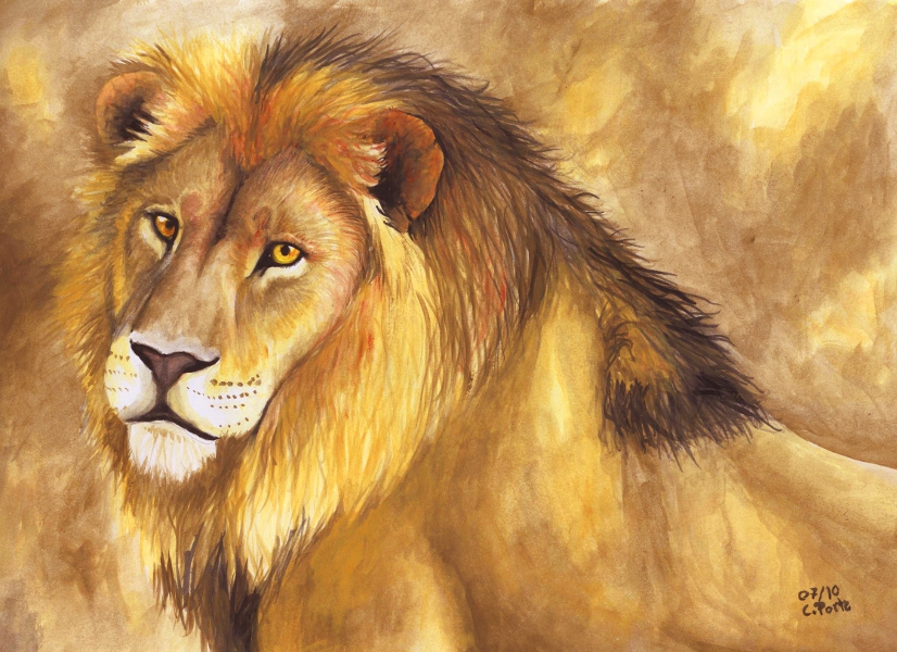 Watercolor lion by ManiaAdun