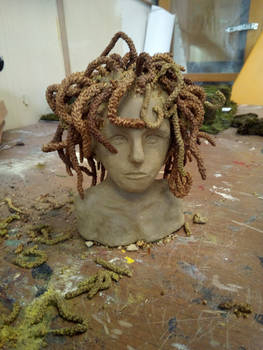 Clay Medusa Sculpture