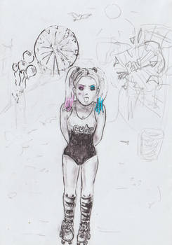Harley Quinn in the funfair