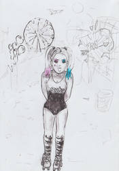 Harley Quinn in the funfair