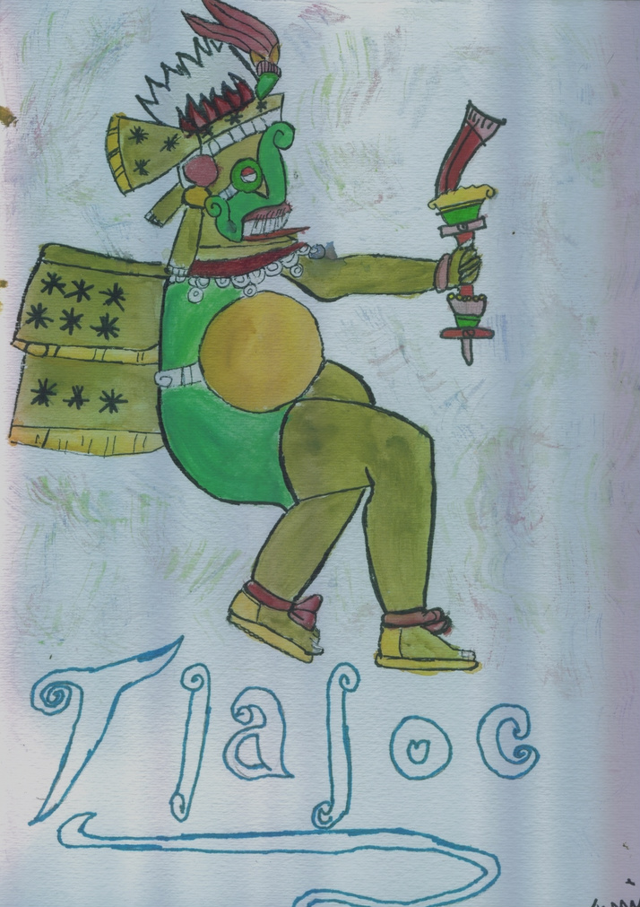 Tlaloc in Watercolors