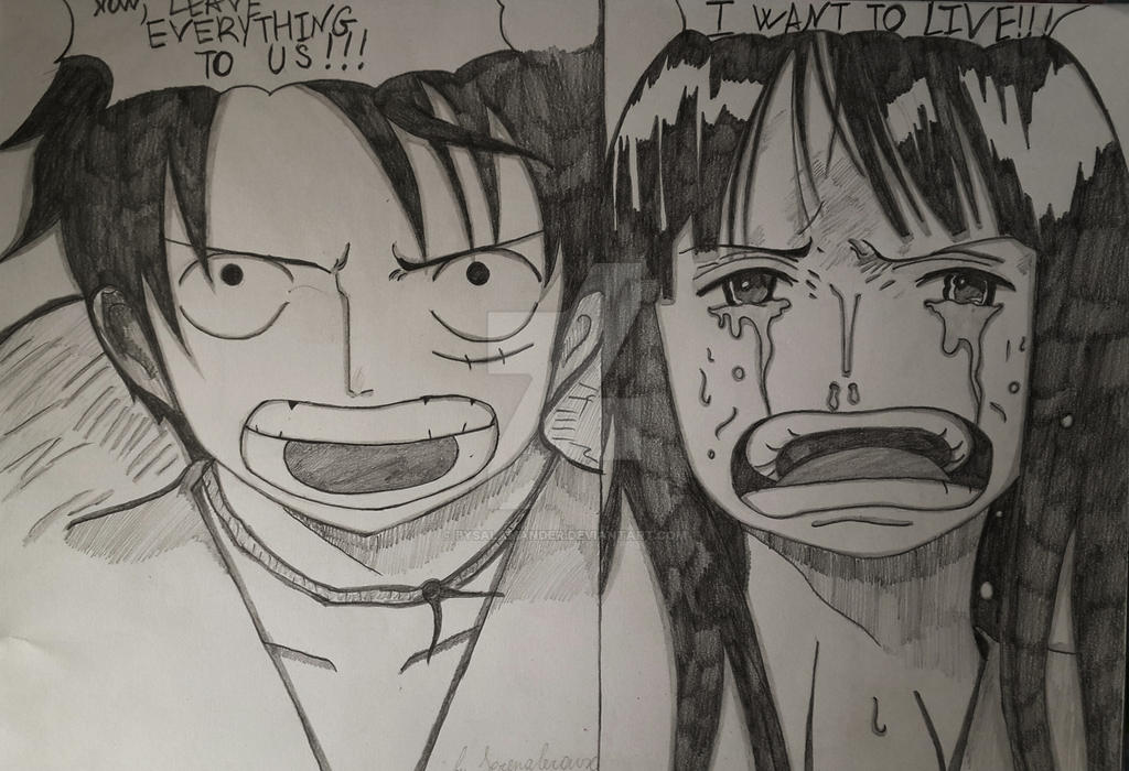 Luffy Rescues Robin Luffy/Robin by bySalaMander on DeviantArt