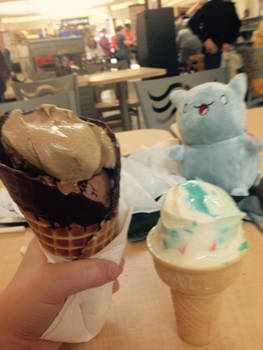 Two ice cream cones