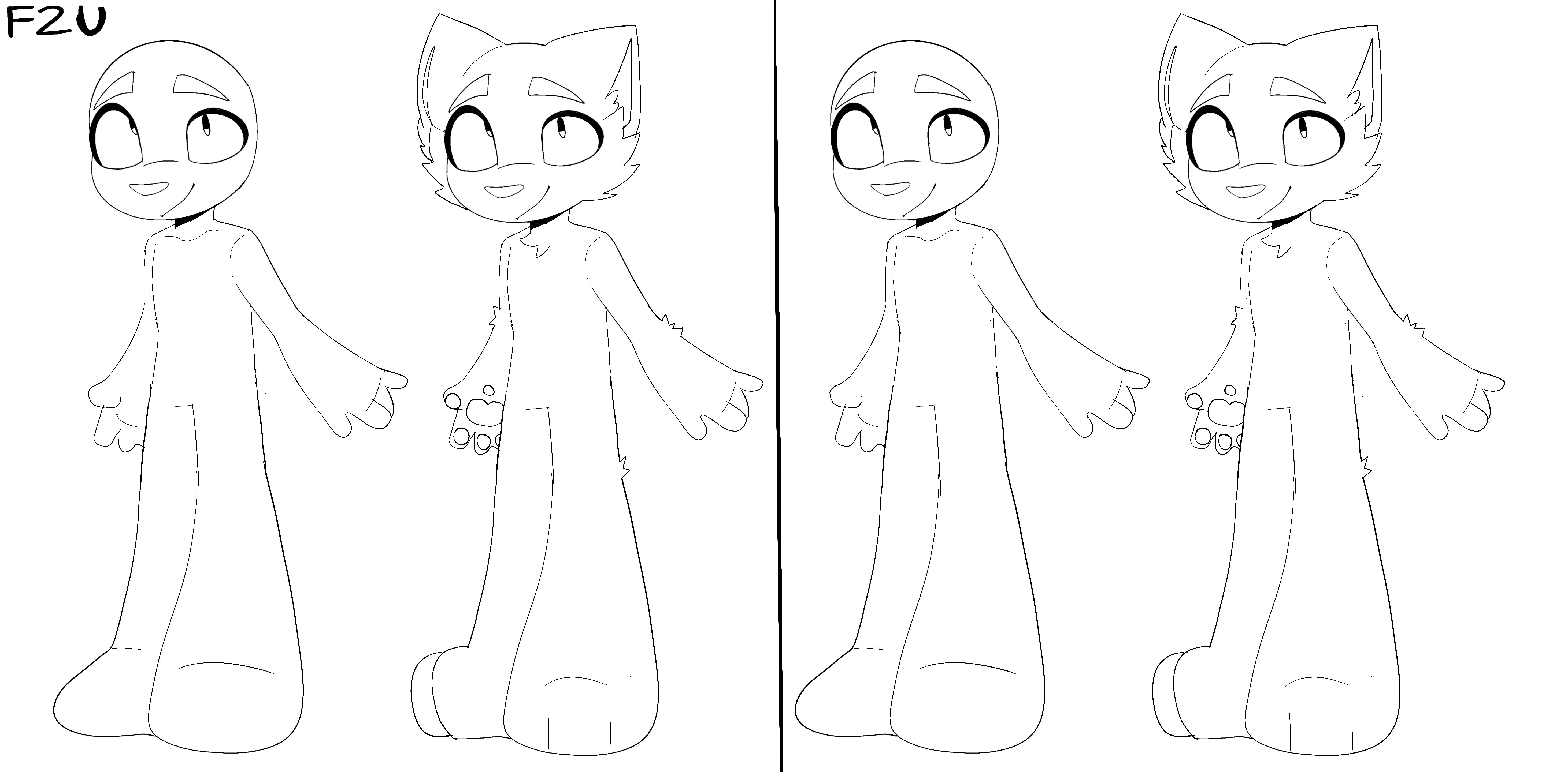 F2U Animal/Human OC Bases by SkelliDog on DeviantArt