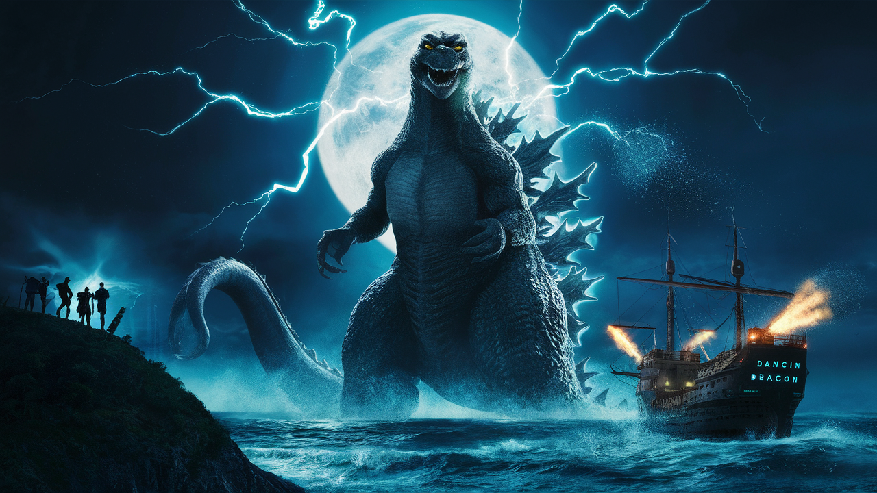 Godzilla Standee In-this-captivating-cinematic-scene-godzilla-stand by Junior53 on ...