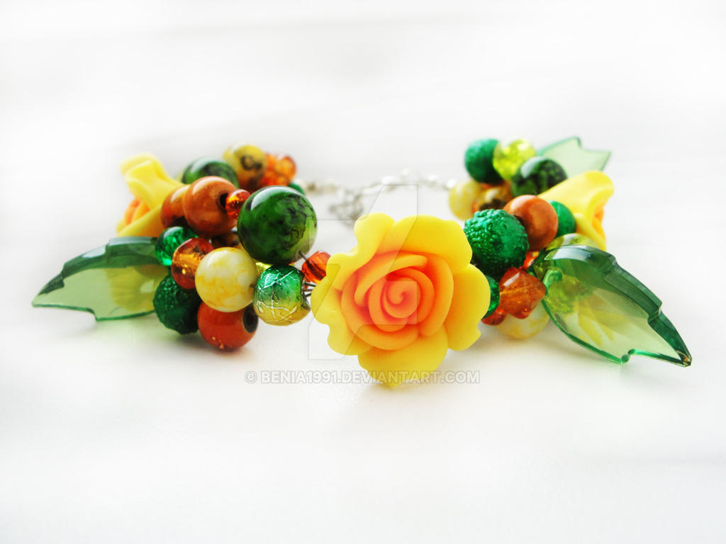 FOR SALE Bracelet - Yellow garden by Benia1991 FOR SALE Bracelet - Yellow garden by Benia1991