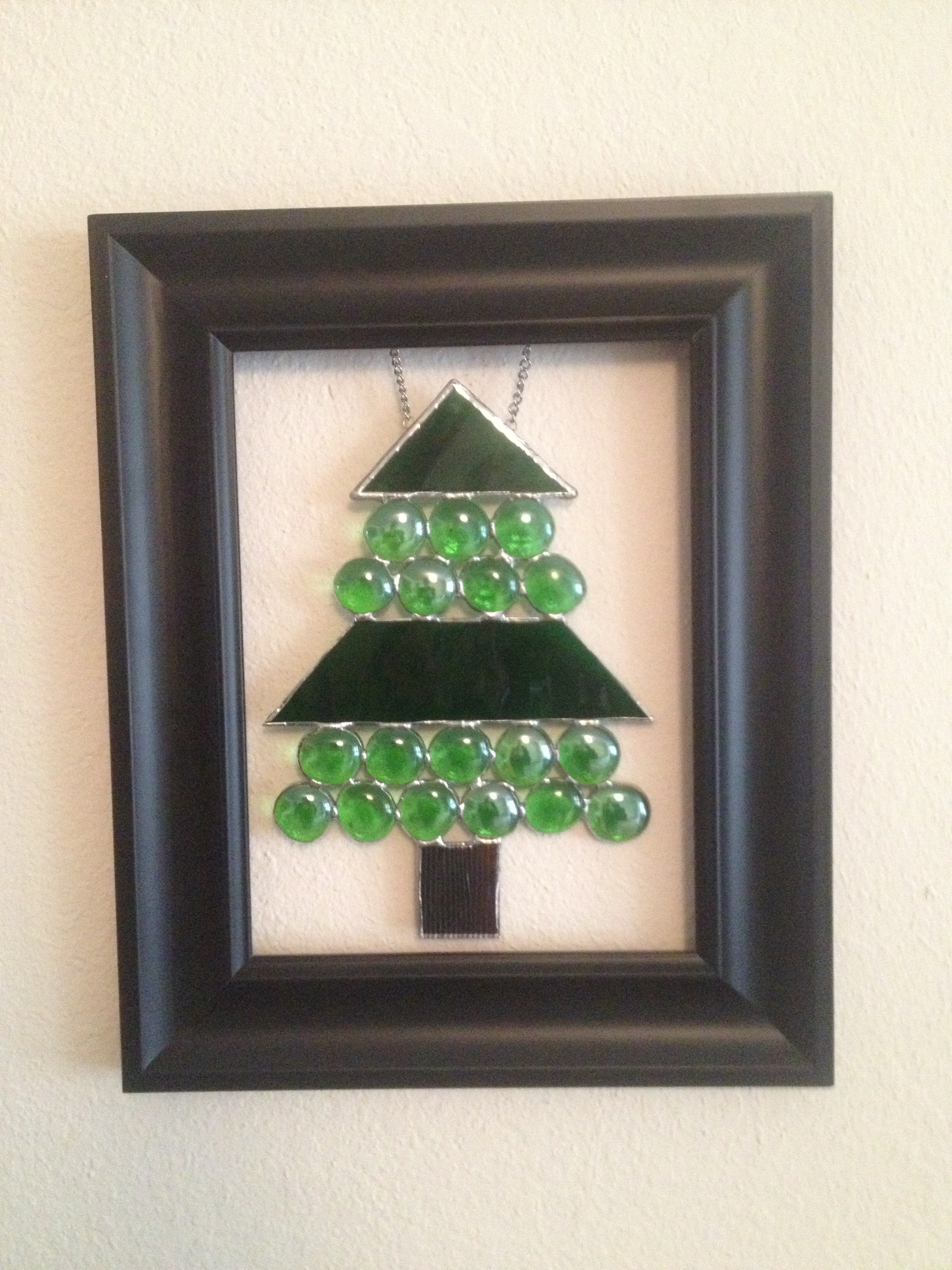 Framed Stained Glass Christmas Tree