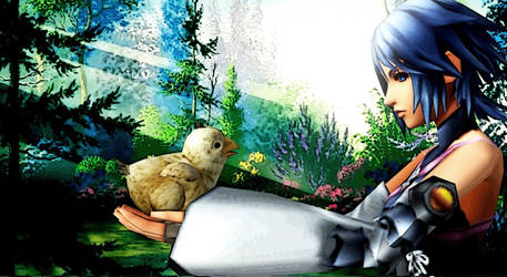 Aqua and little chocobo -  Kingdom Hearts