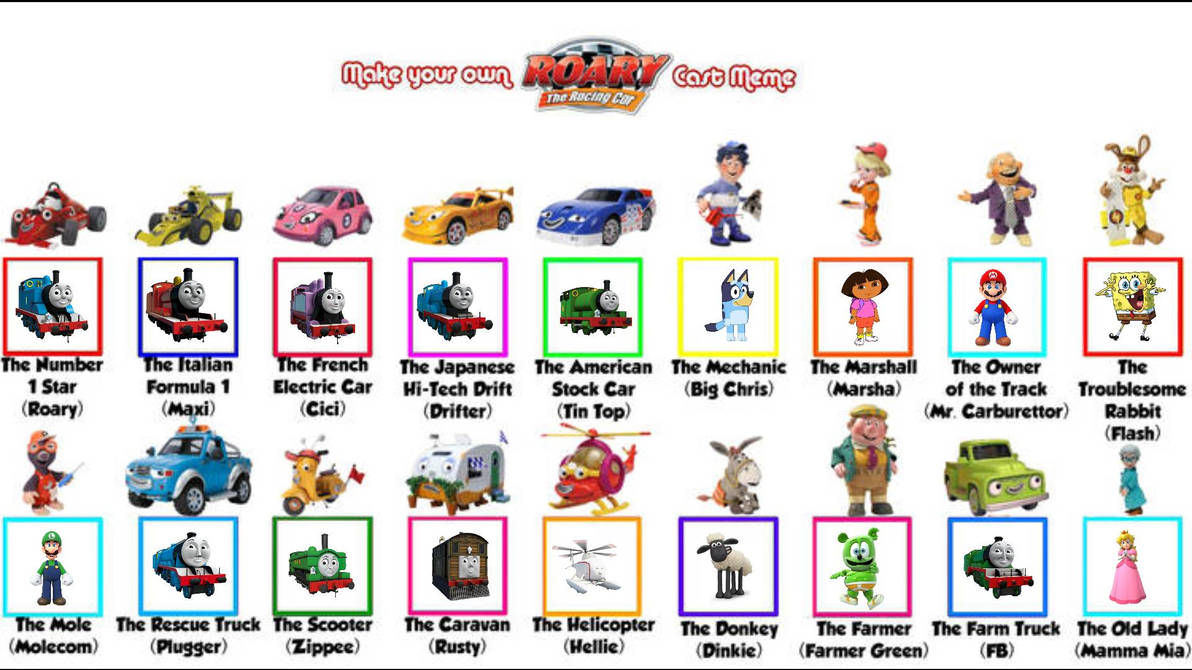 Thomas The Racing Engine (Roary) Cast Meme by maticnino on DeviantArt