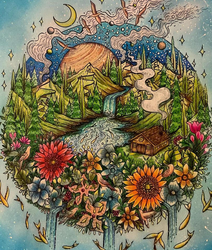 Vibrant Circle Of Life Coloring Book Moment Illustration Vibrant Circle Of Life Coloring Book Moment Illustration