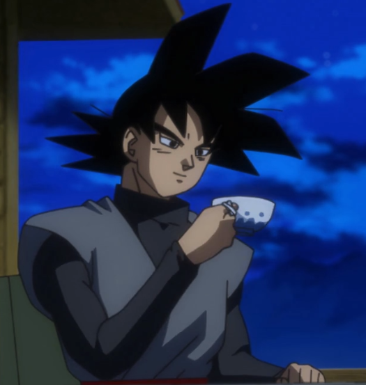 Goku black drinking tea