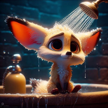 Washing time little fennec