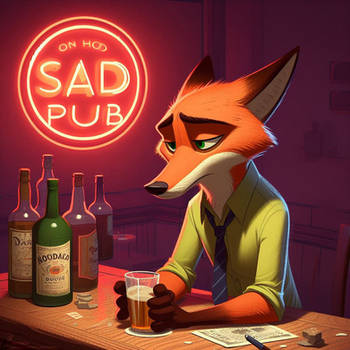 Nick sits in a bar and is sad