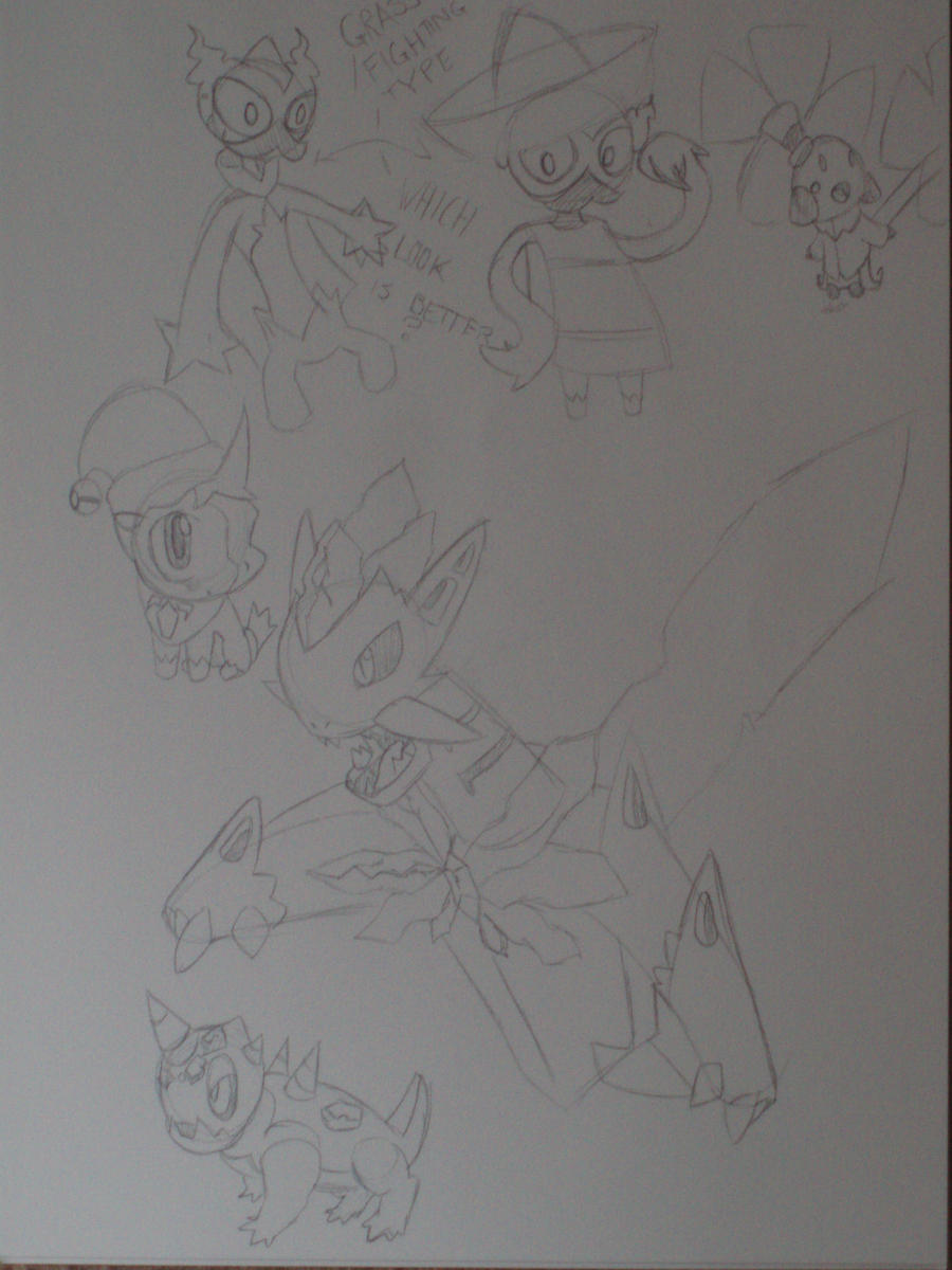 Fakemon sketches by ShadowArt32 on DeviantArt