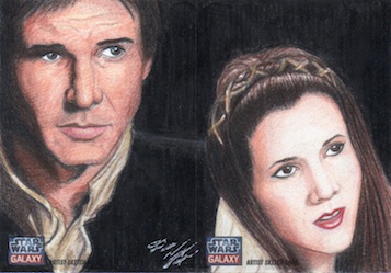 Star Wars G7 - Han Solo and Leia Sketch Card (2pc)