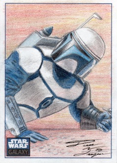 Star Wars G6 - Jango Fett Sketch Art Card