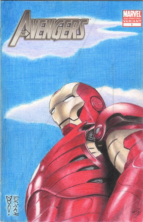 MARVEL - The Avengers IRON MAN Sketch Comic Cover