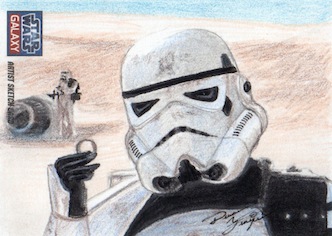 Star Wars G7 - Sandtrooper Sketch Art Card