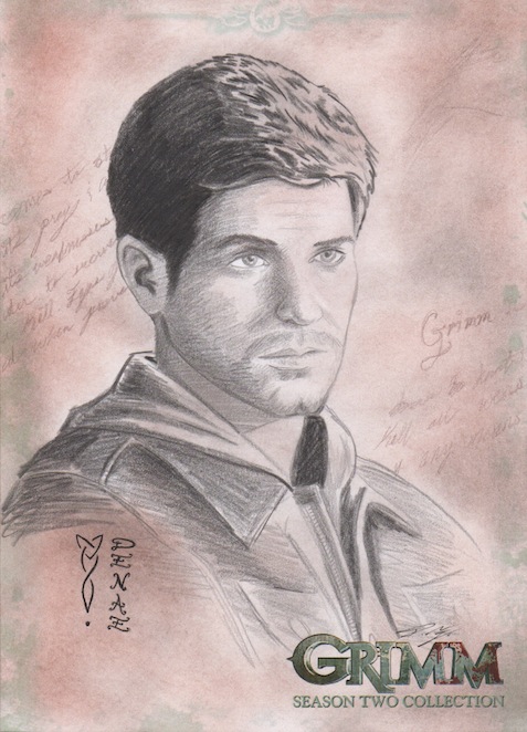 GRIMM S2 - Nick Burkhardt Sketch Art Card (SDCC) 1