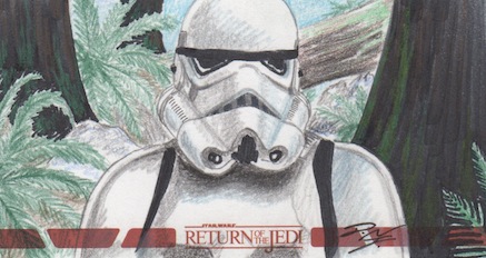 Star Wars ROTJ 3D - Stormtrooper Sketch Card