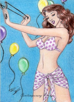 Contemporary Pinups Sketch Art Card 5